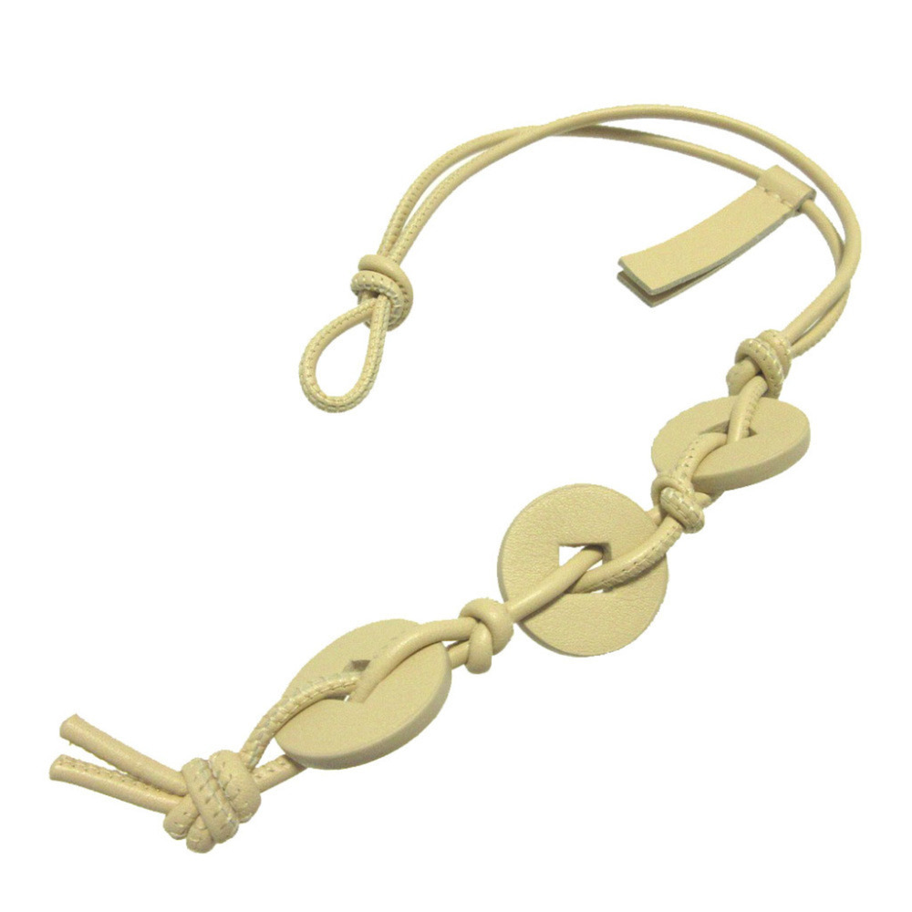 Bottega Veneta Leather Beige Coin Perfume Keychain Accessory Bag Charm 0629BO...